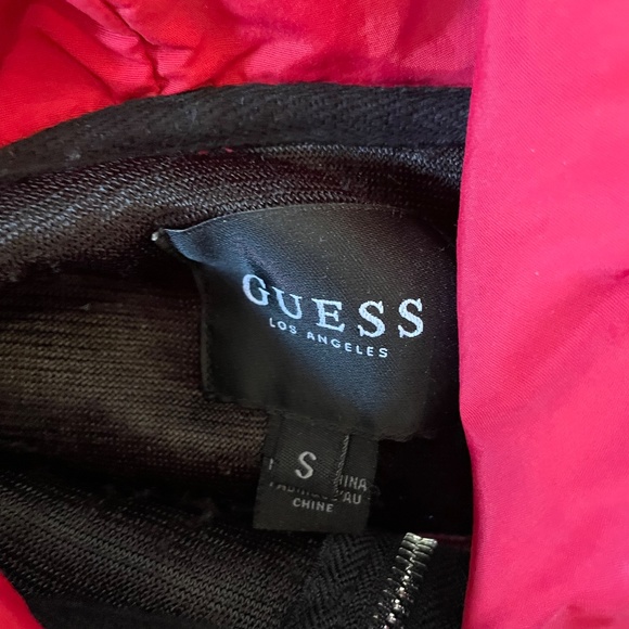 GUESS Men's 1/4 zip pullover fleece SMALL side zip Retro - Picture 2 of 5